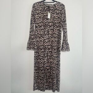 River Island Plisse Long Sleeve Dress